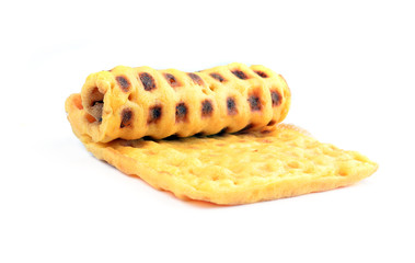 Sweet waffles isolated on white