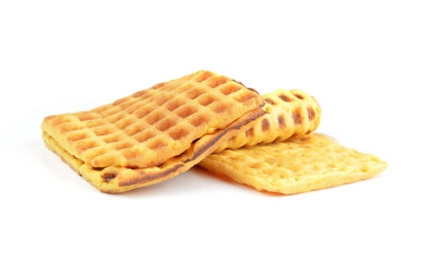 Sweet waffles isolated on white
