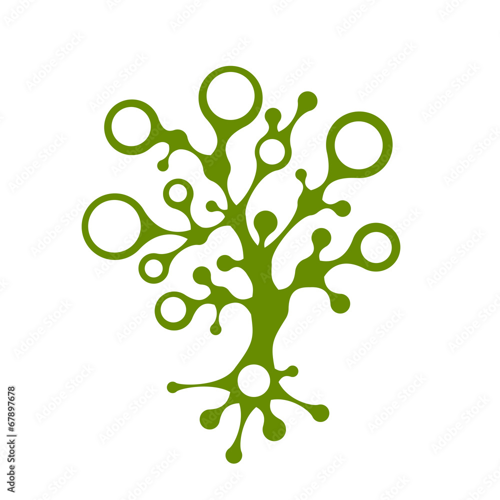 Poster abstract tree with circle frames for your design