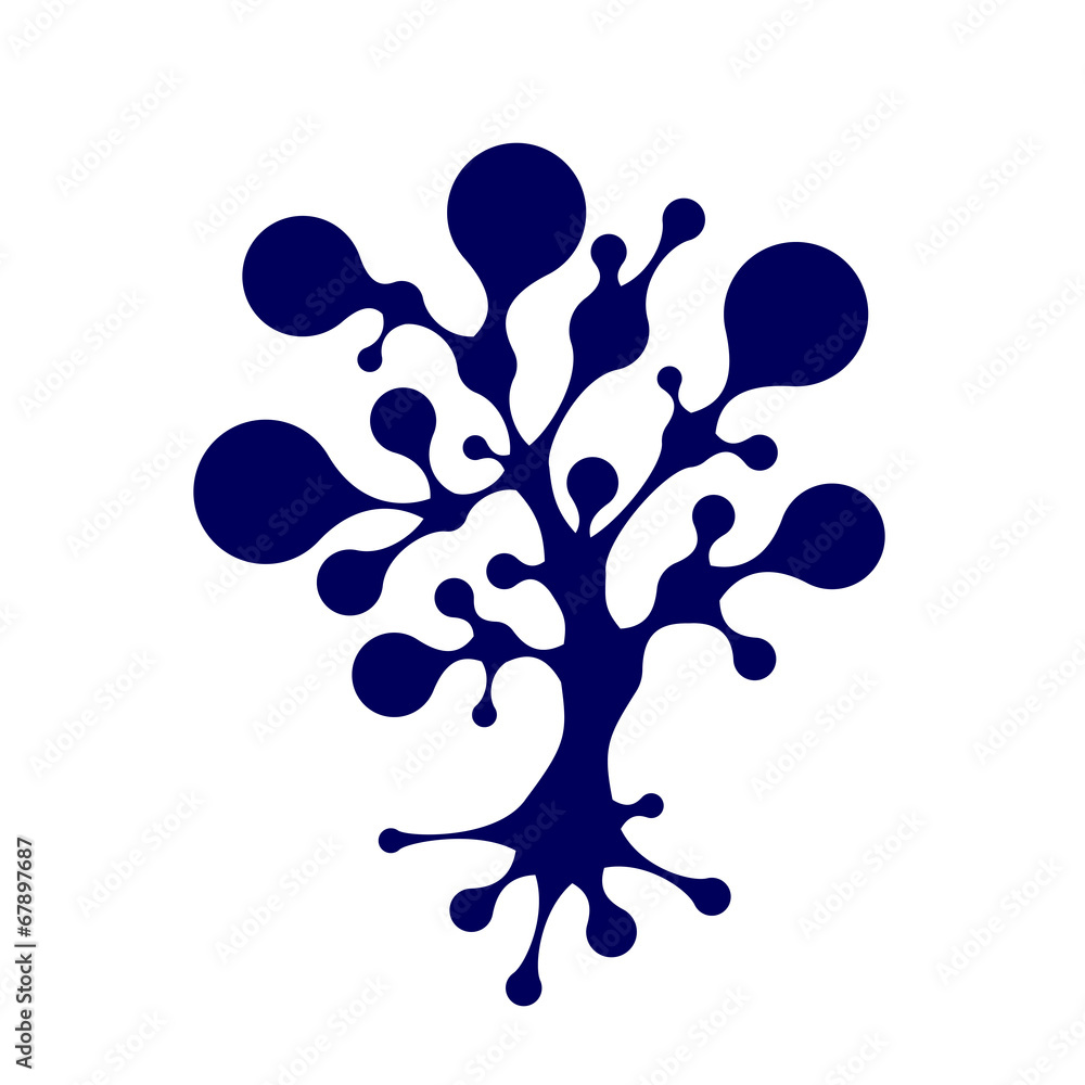 Poster abstract tree with circle frames for your design