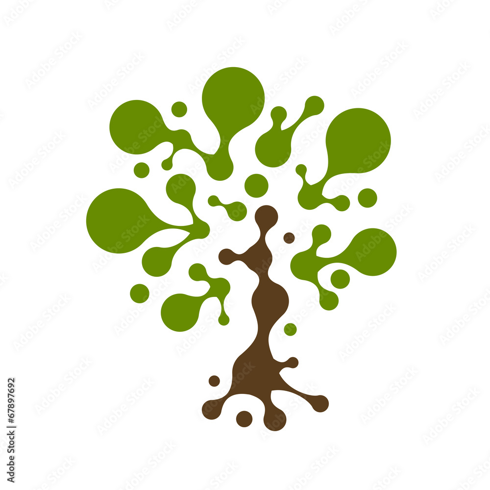 Poster abstract tree with circle frames for your design