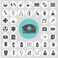 Medical icons set. Illustration eps10