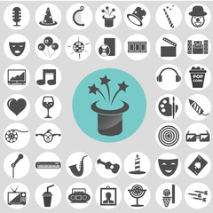 Entertainment icon set. Illustration eps10