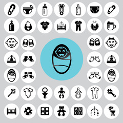 Baby icons set. Illustration eps10