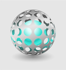 Silver ball elegant icon