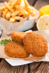 Fishburger with fresh made Chips
