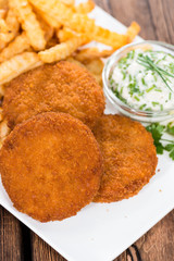 Fishburger with fresh made Chips