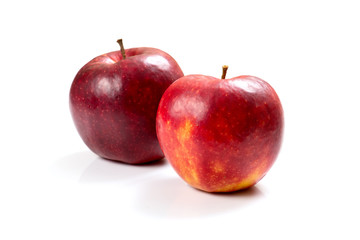 ripe apples on a white background