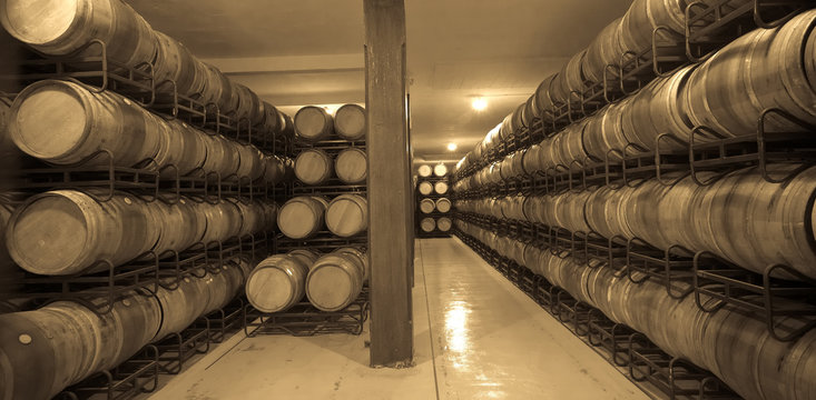 Aged photo of old  winery