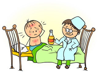 Doctor treats a child