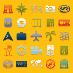 Set of summer tourism icons