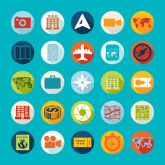 Set of summer tourism icons