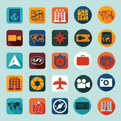 Set of summer tourism icons