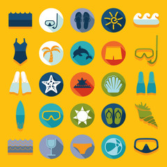 Set of summer tourism icons