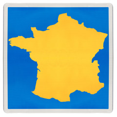 carte de France sur panneau de signalisation
