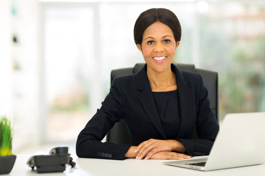 african middle aged businesswoman in office