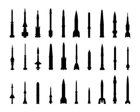 Combat rocket weapons set. Vector EPS10.