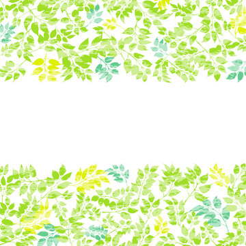 ライトグリーンの植物パターン