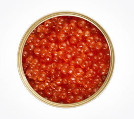 Can of red caviar