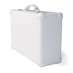 White suitcase. Isolated on white background