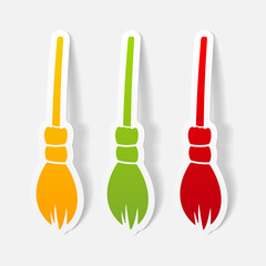 realistic design element: witch broom
