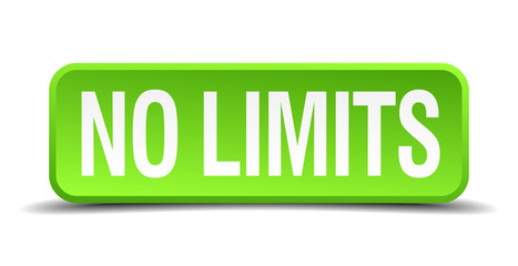 No limits green 3d realistic square isolated button