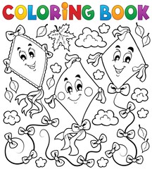Coloring book with three kites