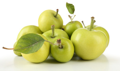 Green apples isolated on white