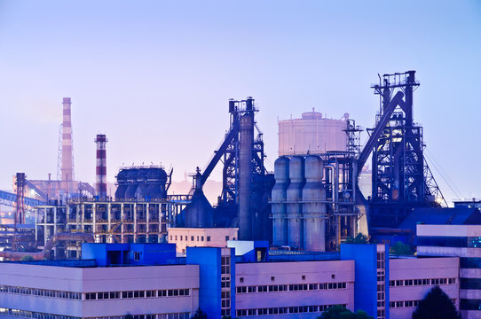 Chinese steelworks Industrial building at night