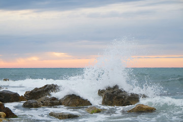Sunset on a sea beach