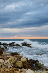 Sunset on a sea beach