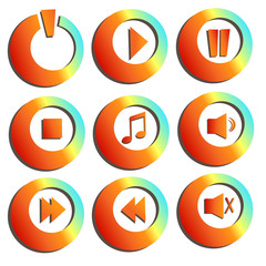 Modern music buttons collection
