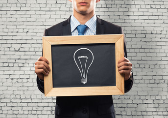 Businessman with frame