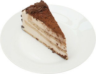 Tasty cake dessert with fruits, nuts and cream cheese