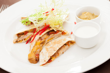 kebab sandwich with chicken and cheese