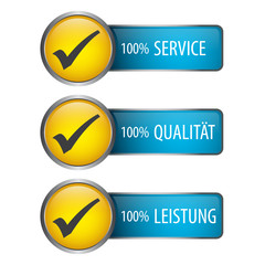 100 % Service - 100% Leistung - 100% Qualität - Button