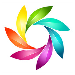 Fototapeta premium Abstract colorful floral sign