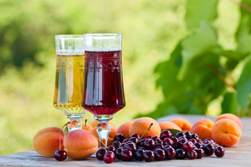 Sweet wine and fruits