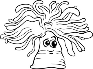 anemone cartoon coloring page