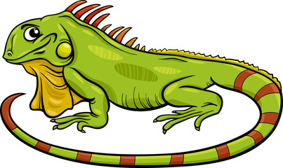 iguana animal cartoon illustration - obrazy, fototapety, plakaty