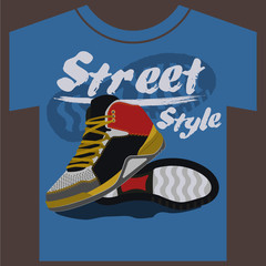 sneakers graphic design for t-shirt