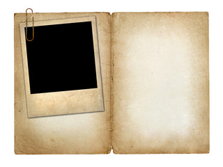 Card for invitation or congratulation with  old photo
