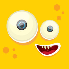 Vector Cartoon orange monster face