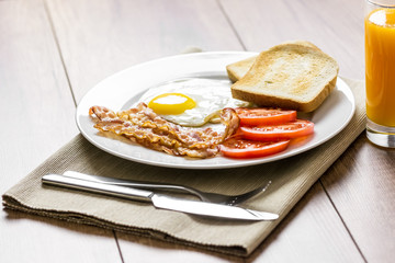 Healthy English Breakfast And Orange Juice