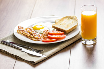 Healthy English Breakfast And Orange Juice
