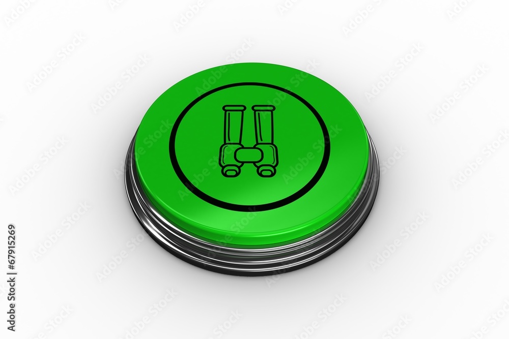 Poster Composite image of binoculars graphic on button