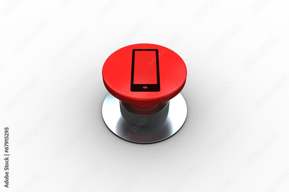 Poster Composite image of smartphone graphic on button