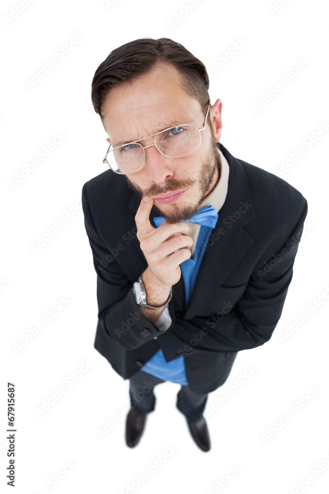 Aufkleber geeky hipster looking at camera