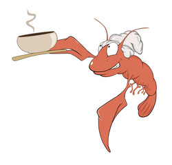 a red lobster a cook cartoon
