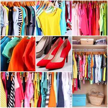 Wardrobe With Clothes Collage